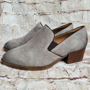 SOFFT Velina Gray Suede Leather Slip On Shoes 9.5 Heels Loafers